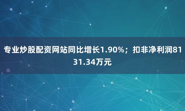 专业炒股配资网站同比增长1.90%；扣非净利润8131.34万元