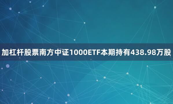 加杠杆股票南方中证1000ETF本期持有438.98万股